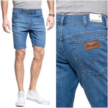 WRANGLER SZORTY MĘSKIE TEXAS SHORT LITE BLUE W11CQ187W W30