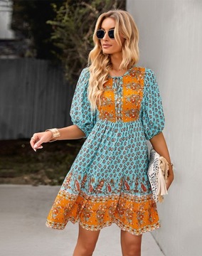 Wonderful feminine DRESS with beautiful patterns