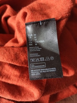 H&M sweter pomarańczowy merino okrągły rozmiar M