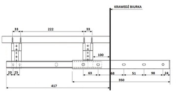PÓŁKA POD KLAWIATURĘ SZUFLADA WYSUWANA - CZARNA