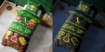 Постельное белье FLUO 140X200 для повышения уровня Minecraft светящееся