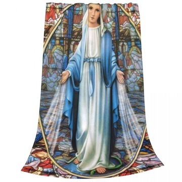 KOC Mary matka boska koc narzuta Christian flanela