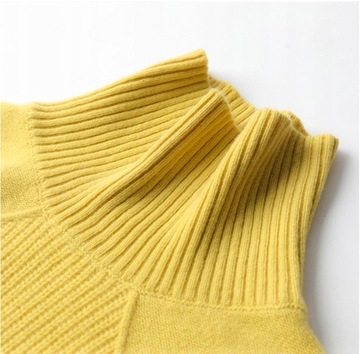 100%czystej wełny luźno dopasowany sweter z golfem