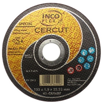 TARCZA DO CIĘCIA METALU INCO FLEX 125 x 1,0 MOCNA