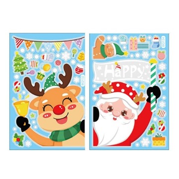 НАКЛЕЙКИ НА ОКНА РОЖДЕСТВЕНСКИЕ УКРАШЕНИЯ РОЖДЕСТВЕНСКИЕ УКРАШЕНИЯ 6 ЛИСТОВ А4