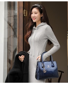 Fashion Top Handle Bag for Women Luxury Crocodile