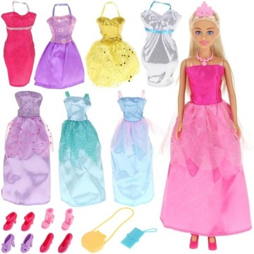 Anlily Lalka Ubierz księżniczkę + suknie na bal + buty