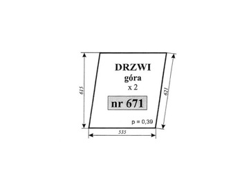 SZYBA DRZWI GÓRA C-330 C-360 KOŹMIN 671
