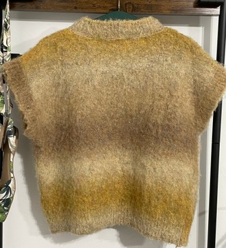 63 nowy sweterek Zara S ciepły kamizelka bezrękawnik wełna uroczy kultowy