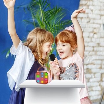 Караоке для детей, портативная Bluetooth-колонка с 2 микрофонами