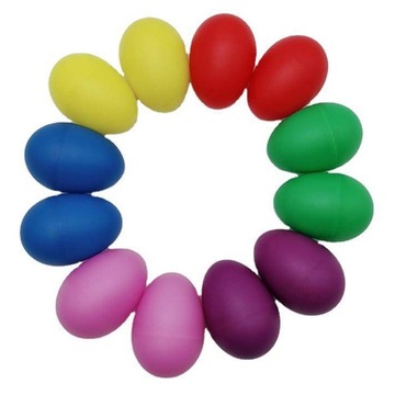 EGG SHAKER GRZECHOTKI PRZESZKADZAJKI PERKUSYJNE KOMPLET 12 SZT MIX KOLORÓW