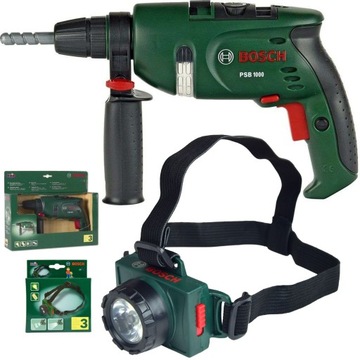 BOSCH WIERTARKA + LATARKA CZOŁOWA LAMPA LED ŚWIECI