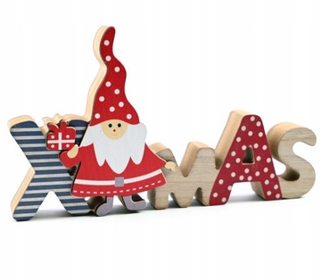 ŚWIĄTECZNA DEKORACJA DREWNIANA FIGURKA NA STÓŁ OKNO SZAFKĘ BOŻE NARODZENIE