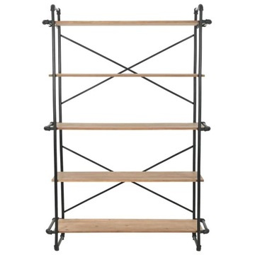 Книжный шкаф из массива ели и стали, 120 x 42 x 180 см