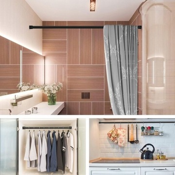 KARNISZ TELESKOPOWY DRĄŻEK ROZPOROWY PRYSZNICOWY BEZ WIERCENIA 50-80cm