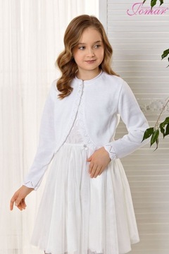 80 Ажурное крестильное болеро, белый Jomar