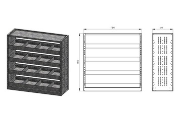 Полка для установки автомастерской 110х110Х29 М-Р-29-110-4П-1Л