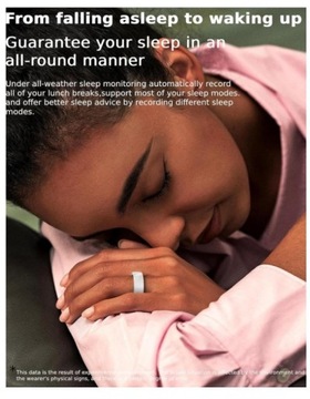 SMART RING Смарт-фитнес-кольцо с контролем сердечного ритма, размер 17 BT, черный