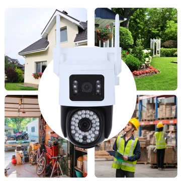 PODWÓJNA KAMERA WIFI IP 8MPX UHD ULTRAHD OBROTOWA ZEWNĘTRZNA APLIKACJA LED