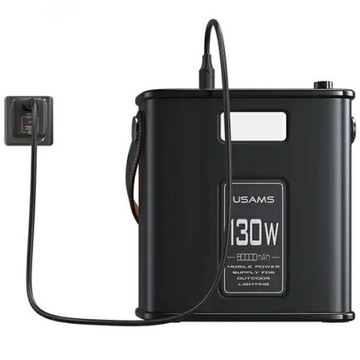 USAMS Powerbank 80000 мАч 130 Вт 2C+3A QC3.0+PD Fast Charge черный/черный STXLO