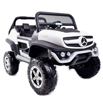 MERCEDES BENZ UNIMOG 4X4,12V14AH, AMORTYZATORY, MIĘKKIE KOŁA,MIĘKKIE SIEDZE