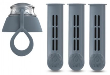 Фильтр-вставка для бутылки Dafi, 3 шт + колпачок произвольного цвета.