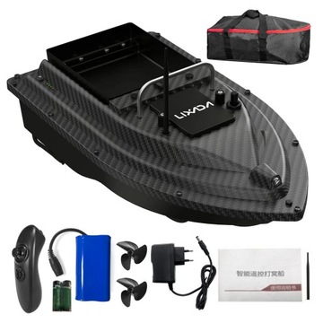 ŁÓDKA ZANĘTOWA 500M 2KG RC ŁÓDŹ TEKSTURA WŁÓKNA WĘGLOWEGO Z TORBA 12000MAH