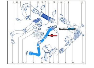 PŘÍVOD TRUBKA WAZ TURBO INTERCOOLER RENAULT KANGOO GRAND II 1.5 DCI