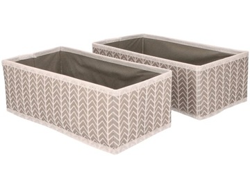 DWA tekstylne PUDEŁKA KOSZE ORGANIZERY 28 x 14 x 10 cm - do SZAFY GARDEROBY