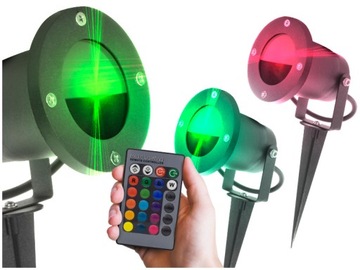 2x OŚWIETLENIE OGRODOWA LAMPA LED RGB DO PODŚWIETLANIA DRZEW KRZWÓW ROŚLIN