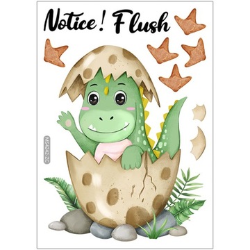 НАКЛЕЙКА НА ТУАЛЕТ ДИНОЗАВР ДОМАШНИЙ ДЕКОР ГОРШОК