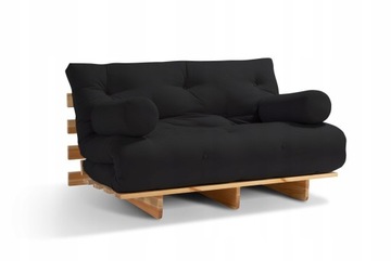 Sofa z funkcją spania 140x200 - Slim Basic Classic - Pascall Futon Czarny
