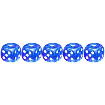 ZESTAW 5 KOSTEK K6 RPG KOŚĆ SZEŚCIOŚCIENNA NIEBIESKA OTCHŁAŃ 1,6 CM