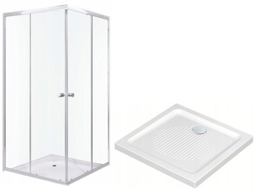 Kabina prysznicowa 80x80 cm + brodzik ceramiczny