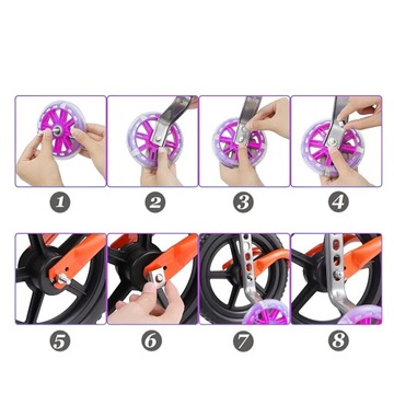 БОКОВЫЕ КОЛЕСА ВЕЛОСИПЕДА ОПОРНЫЕ КОЛЕСА РОЗОВЫЙ СВЕТОДИОД