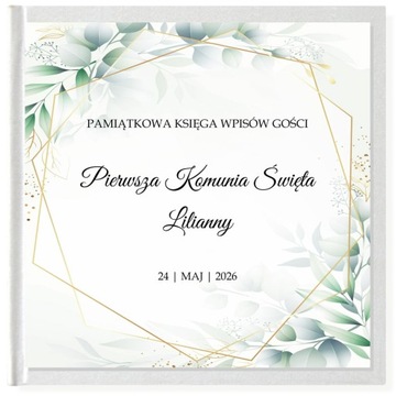 Księga gości KOMUNIA na komunię GREEN FLORA