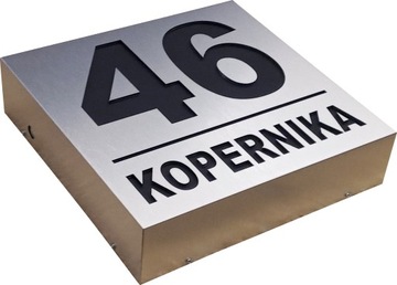 PODŚWIETLANY, ŚWIECĄCY NUMER DOMU LED - 30cm x30cm