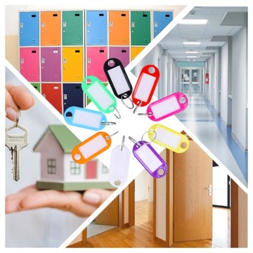 100x Identyfikator zawieszki do kluczy breloczek breloki mix kolorowe