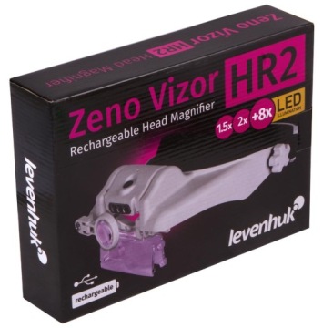Налобная лупа Levenhuk Zeno Vizor HR2 с перезаряжаемым аккумулятором