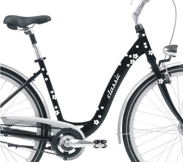 Наклейки женские детские на велосипед + ЦВЕТЫ 45 шт.