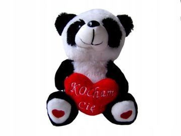 MIŚ PANDA pluszowa z SERCEM KOCHAM CIĘ maskotka na prezent