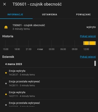 Czujnik obecności ruchu ZigBee TUYA Home Assistant
