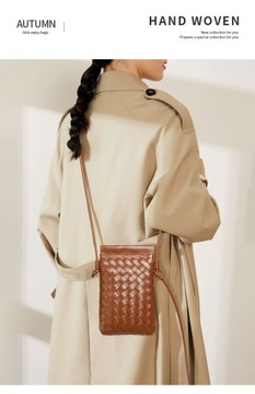 Тканая сумка для телефона, мини-сумка через плечо, универсальная сумка через плечо.