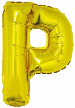 Balon Foliowy Litera P Złota Alfabet Imię 35 cm