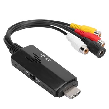 KABEL KONWERTER HDMI NA AV HD 1080P KONWERTER HDMI NA RCA MĘSKI NA ŻEŃSKI