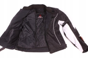 КУРТКА МУЖСКАЯ ТЕКСТИЛЬНАЯ МОТОЦИКЛОВАЯ ДВУХСЛОЙНАЯ ЧЕРНАЯ БЕЛАЯ XL