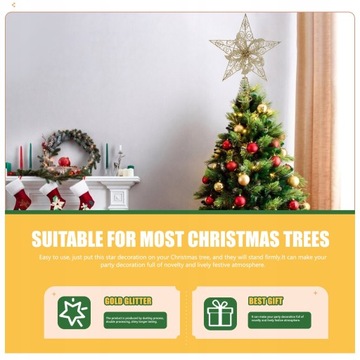 4x декоративная рождественская звезда на верхушке рождественской елки