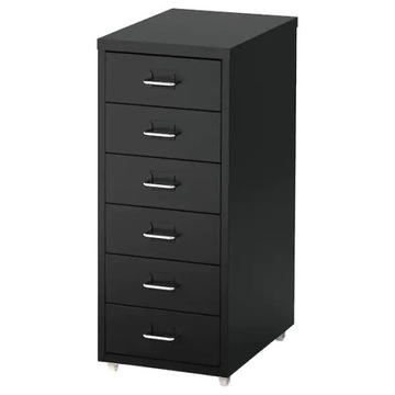 IKEA HELMER Komoda na kółkach, CZARNY 28x69 cm