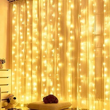 2w1 KURTYNA LED ŚWIETLNA 300LED Lampki Choinkowe Zewnętrzne Girlanda 3x3m