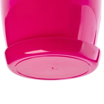 ЦВЕТОЧНЫЙ ГОРШОК, ЦВЕТОЧНАЯ КРЫШКА, РОЗОВАЯ ПОДСТАВКА, 18см